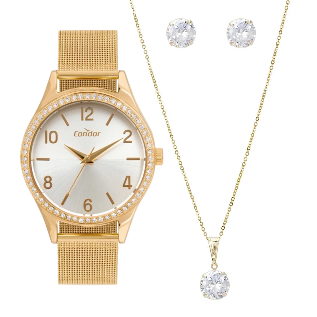 Relogio Condor Analogico/Cx Metal e Pulseira de Aco - (DCRE:24129603)