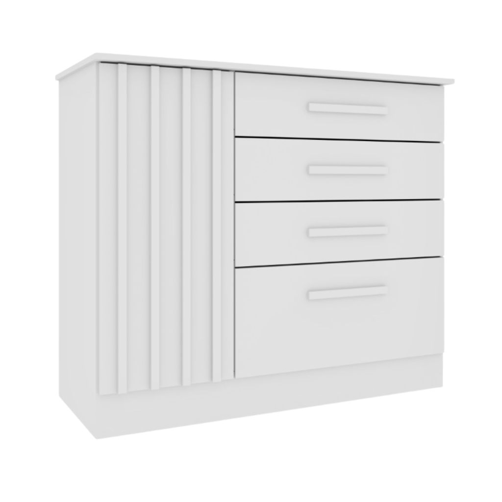 Comoda Tcil Guarani 4 Gavetas Com Pés - Neve/Neve