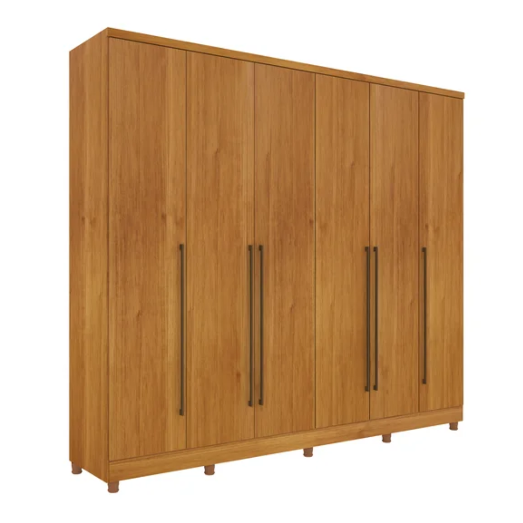 Guarda roupas/Roupeiro Tcil Sevila 6 Portas Com 8 Pés - Cinamomo/Cinamomo