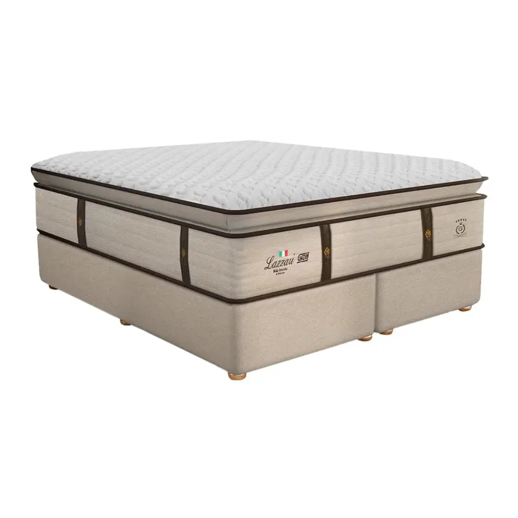 Cama Box Lazzari Molejo Quenn 1,58x1,98 Molas Ensacadas, Linho Bege - Gazin