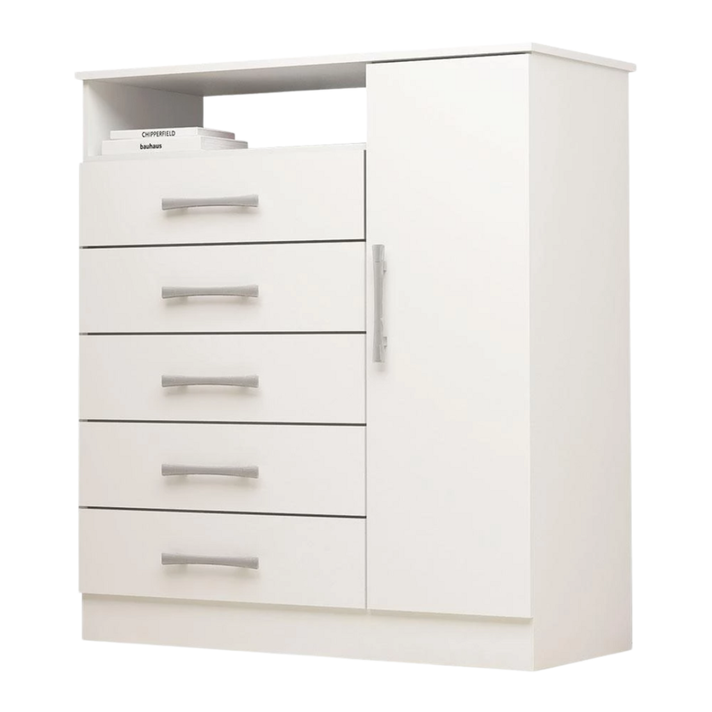 Comoda Acp Madri Plus 5 Gavetas E Sapateiro - Branco