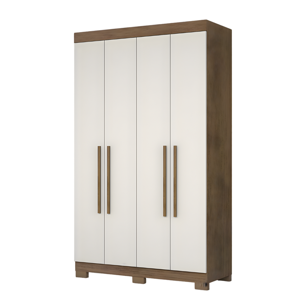 Roupeiro Josan Noronha 4 Pts Com Pe - Cinamomo/Off White