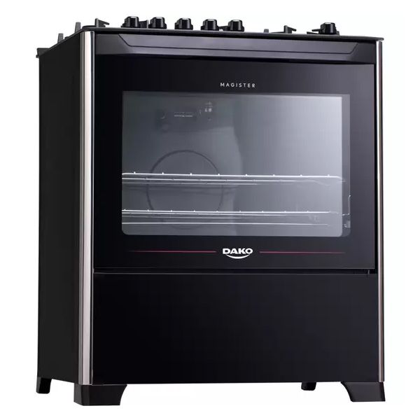 Fogão Dako 5 Bocas com Mesa de Vidro Magister Bivolt - Preto