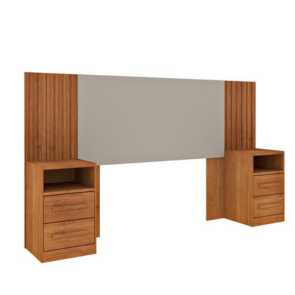 Painel Tcil Box Casal Barcelona Ripado - Cinamomo/Off White