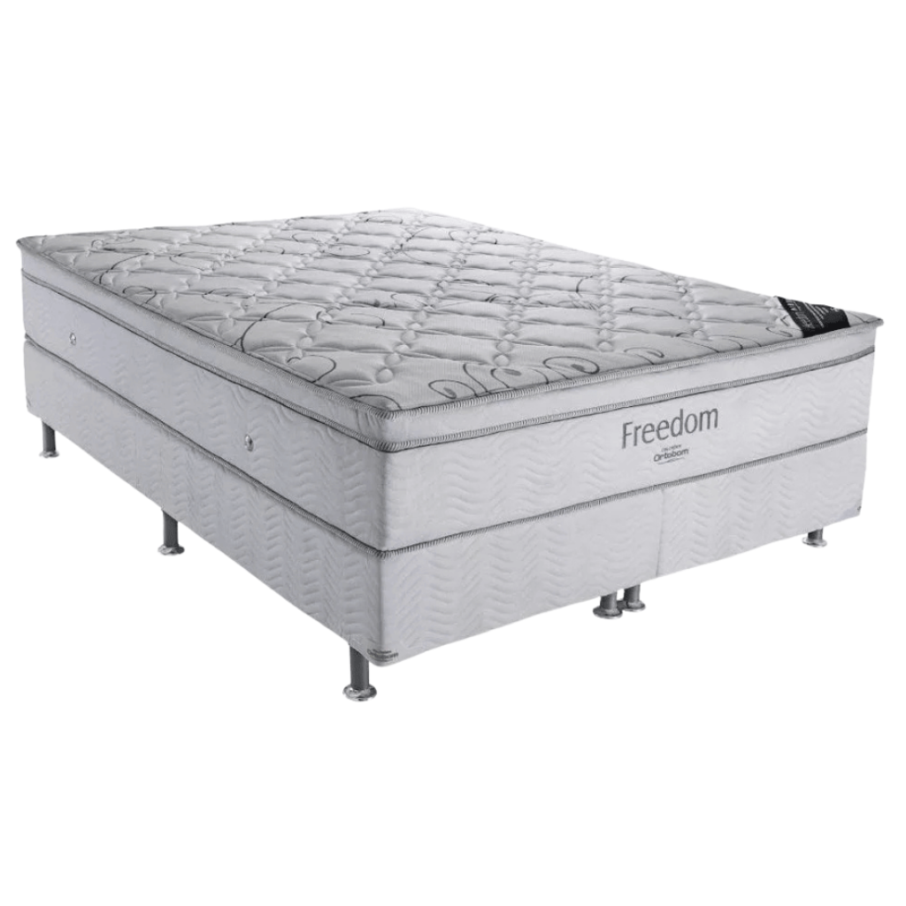 Cama Box Queen + Colchão De Molas Ensacadas - Ortobom - New Freedom 158cm
