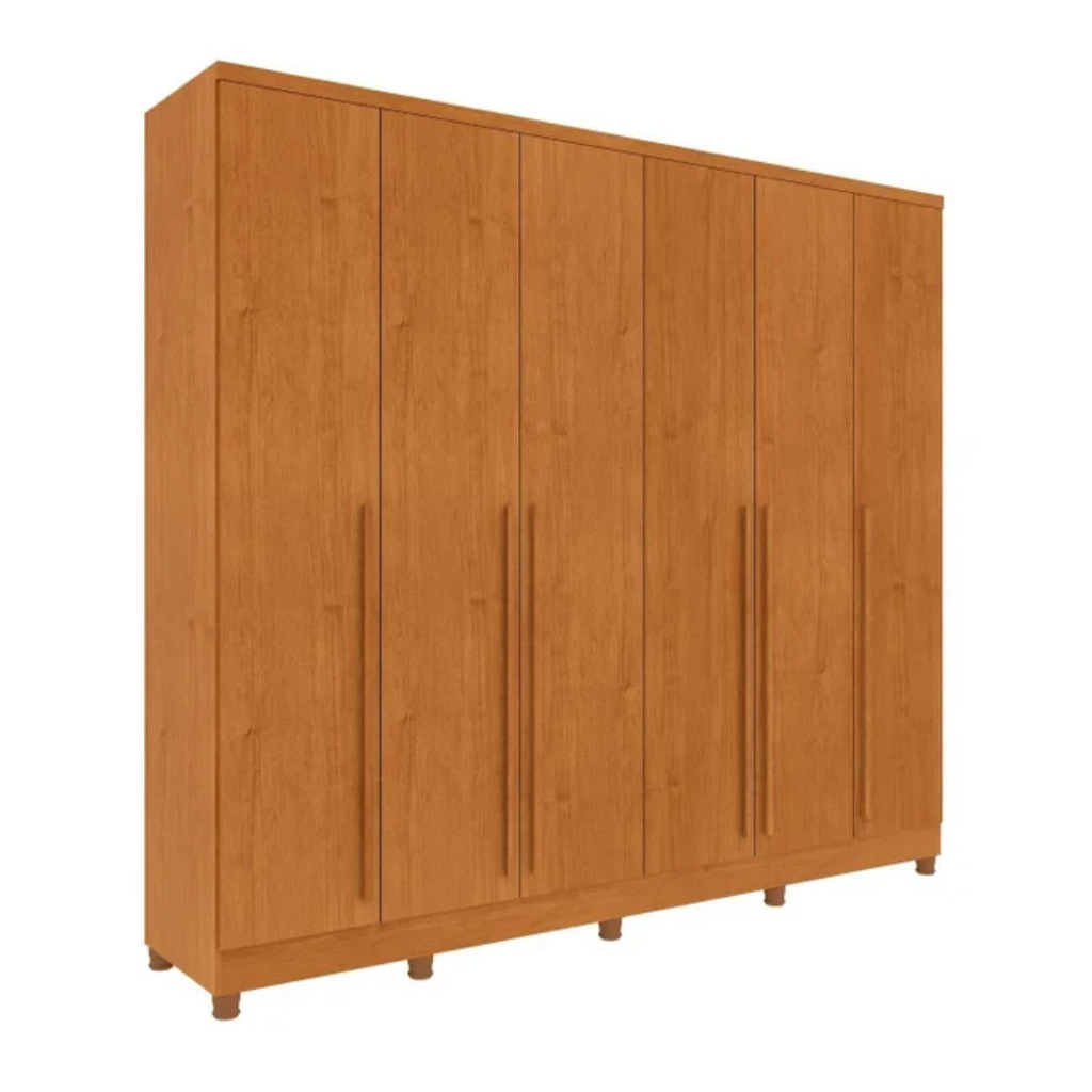 Guarda Roupas/Roupeiro Tcil, Realeza, 6 Portas Com 8 Pés - Cinamomo/Cinamomo