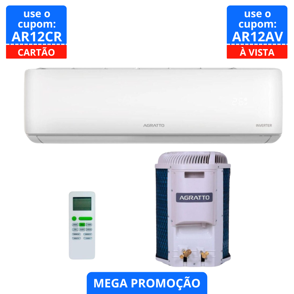 Ar-Condicionado Agratto Split LIV Inverter Top - 12.000 KBTU - Condensadora Redonda - LCST12F-02I