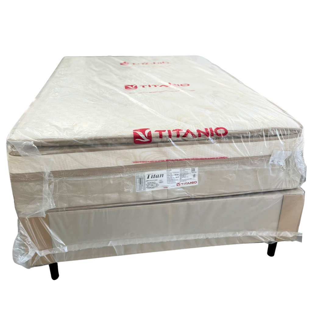 Conjunto Box Titan Molas Ensacadas, Casal - 188X138X65Cm