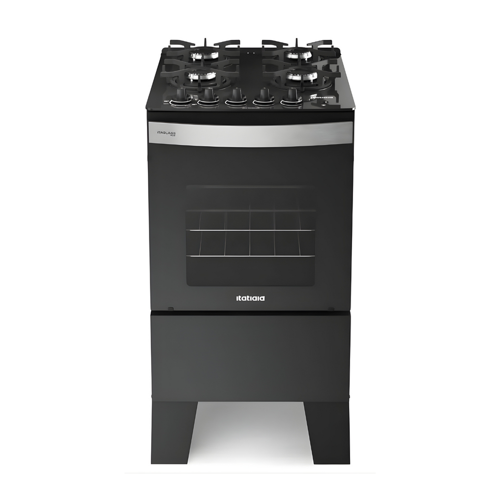 Fogão 4 Bocas Itaglass Plus, Preto - Itatiaia