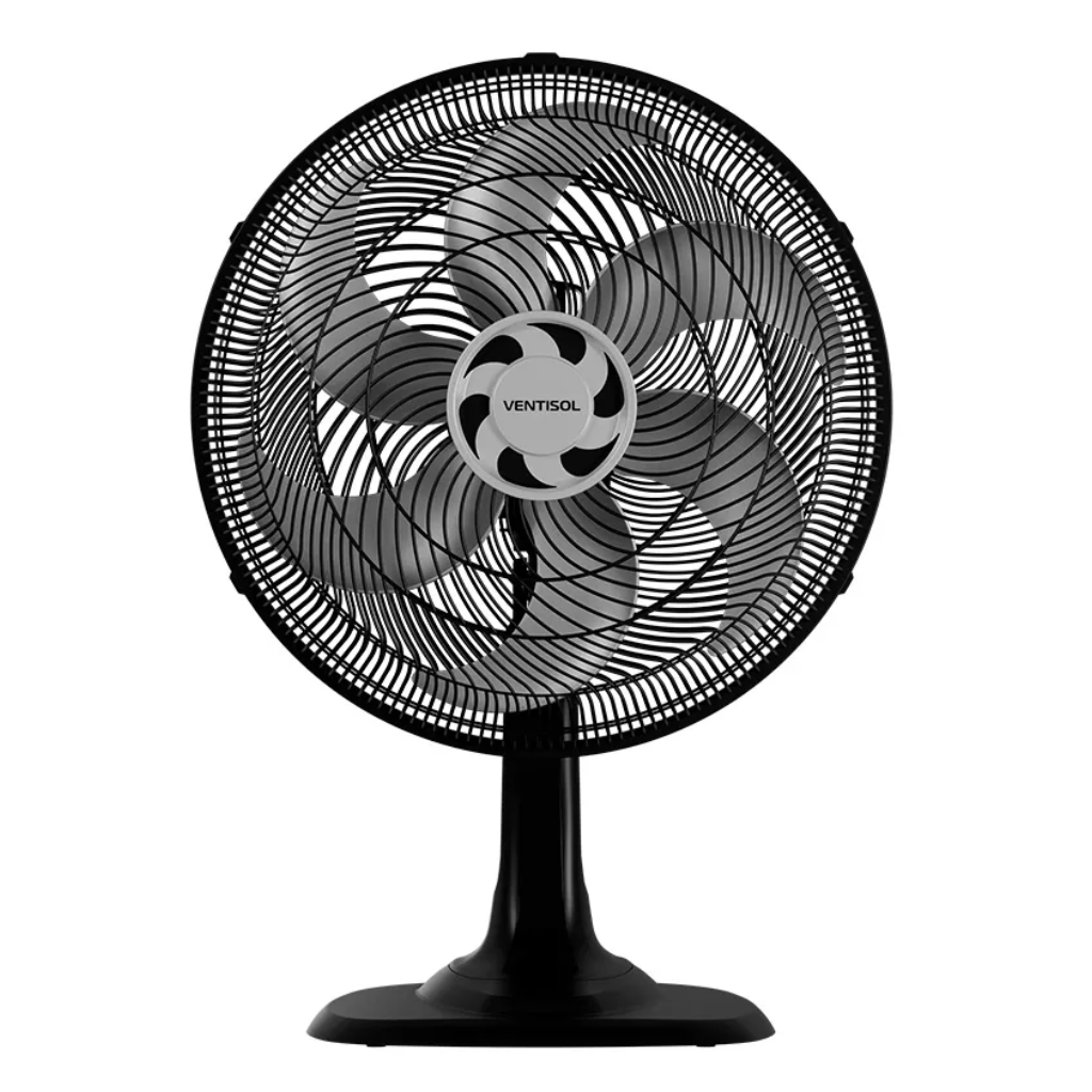 Ventilador Ventisol Oscilante, 6P, 40Cm, Premium, Preto, 220V