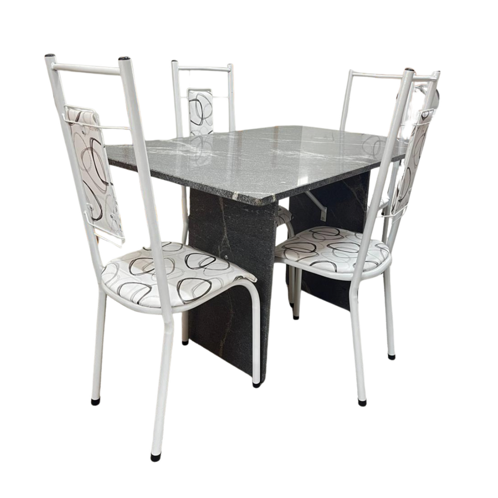 Mesa Paris + 4 Cadeiras N.39 Gr Luxo Brm/Br CI - Aço Coelho