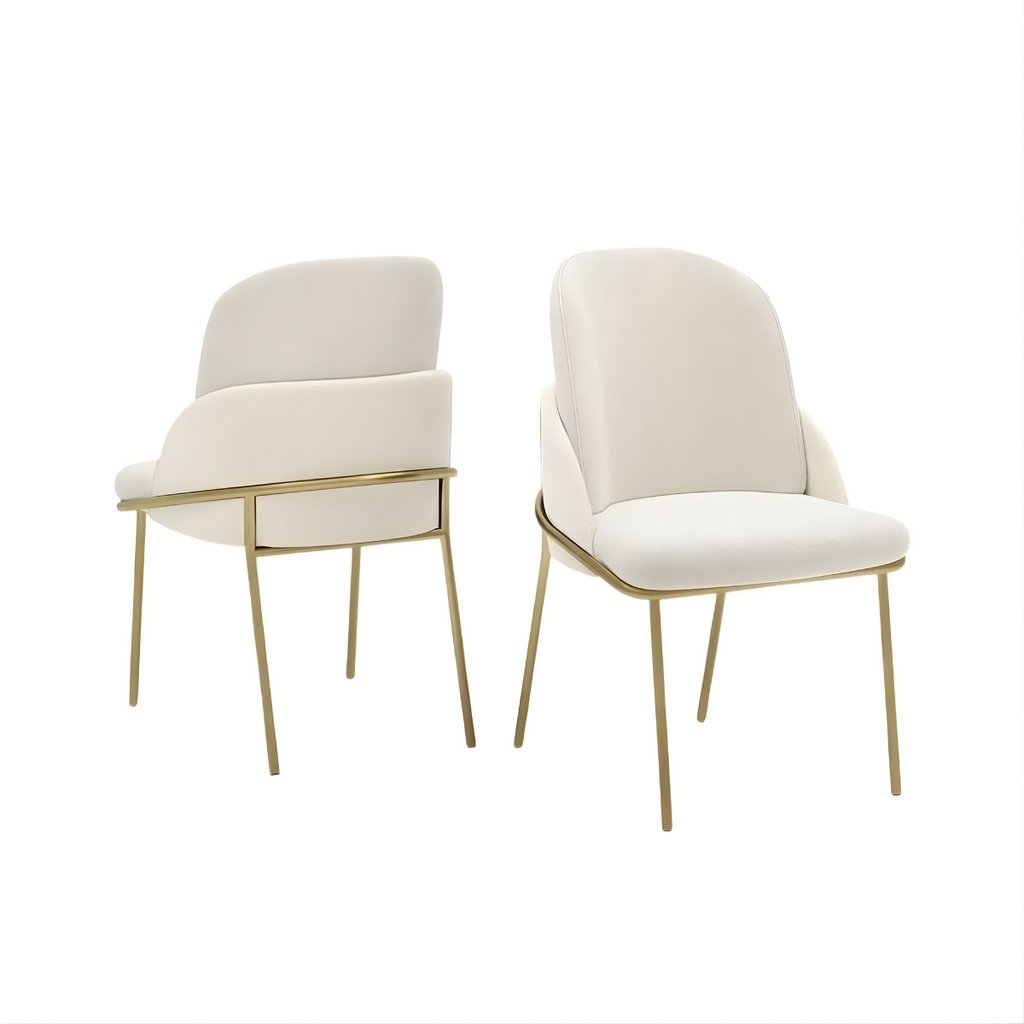 Conjunto Cadeira Dj Vitta (04 Und) Dourado / Boucle Perola