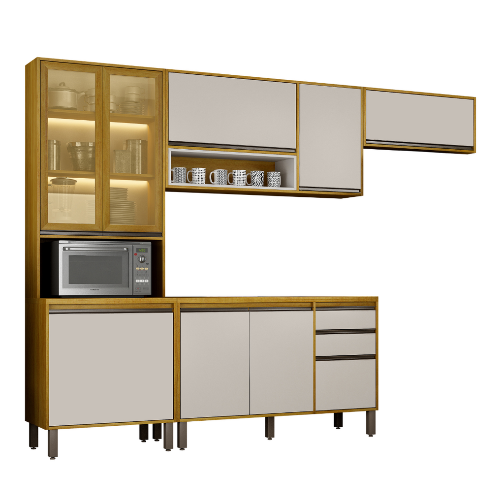Cozinha CHF Avila 4 Peças - CINAMOMO/ OFF WHITE ACETINADO
