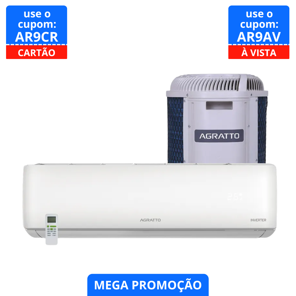 Ar-condicionado Split Agratto Digital, Inverter, 9.000 BTUs Frio Liv Top - LCST9F-02I