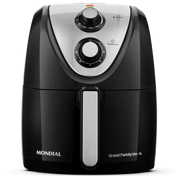 Fritadeira Elétrica Mondial Sem Óleo Air Fryer Grand Family AFN-50-BI - Preta/Inox