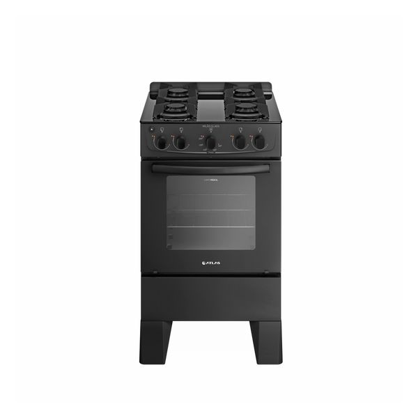 Fogão Atlas 4 Bocas Milao Glass Preto