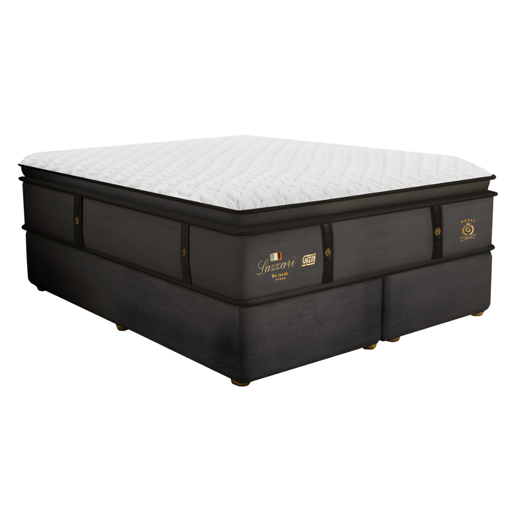Cama Box Lazzari Molejo Queen 1,58x1,98 Molas Ensacadas Linho Chumbo - Gazin