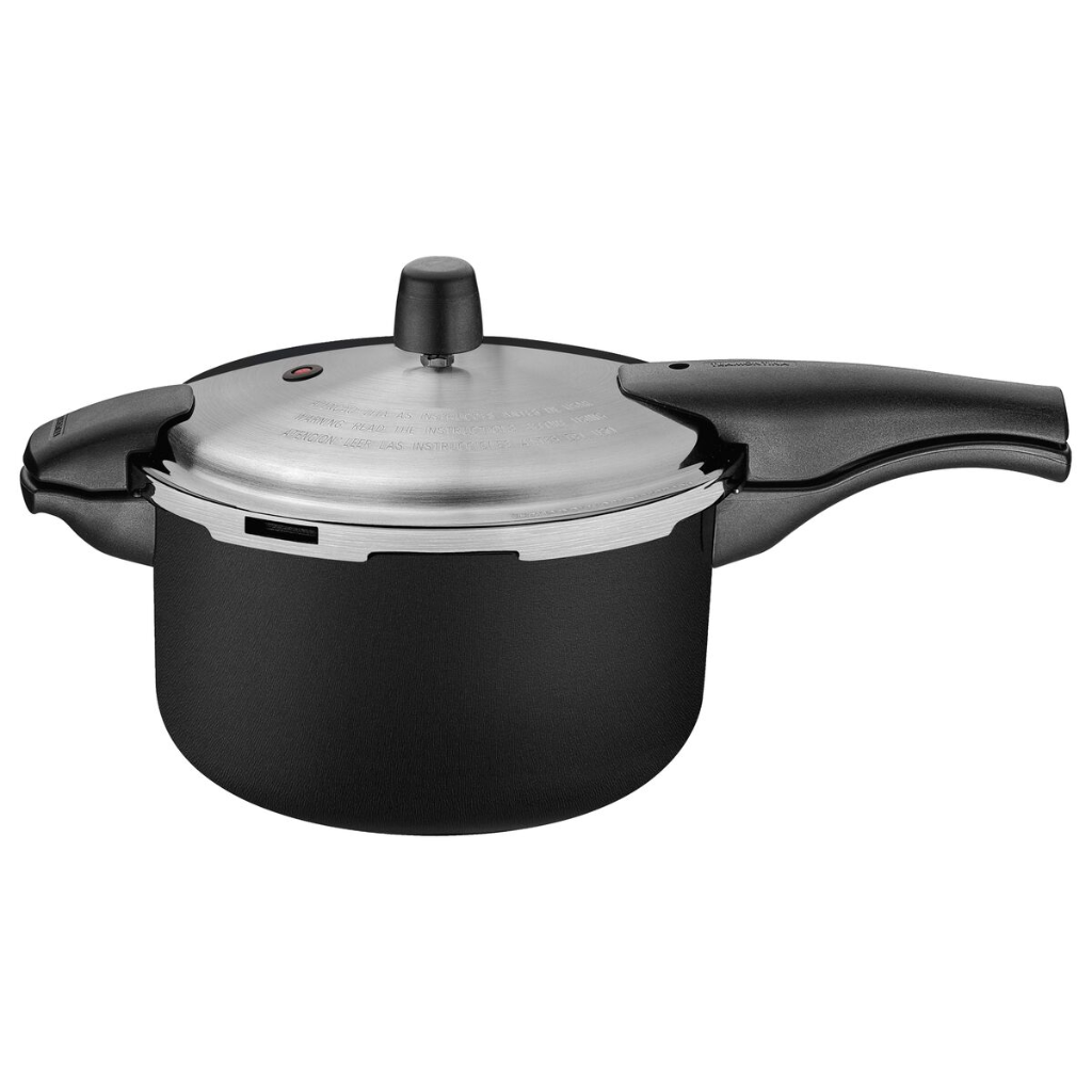 Panela de Pressão Tramontina Vancouver, Pré-Aluminio Com Revestimento Antiaderente, 6,0L, 24CM - Preto