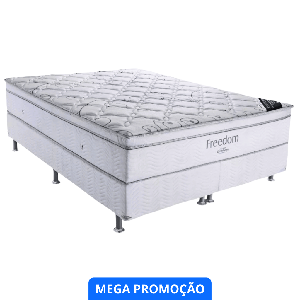 Cama Box Queen + Colchão De Molas Ensacadas - Ortobom - New Freedom 158cm