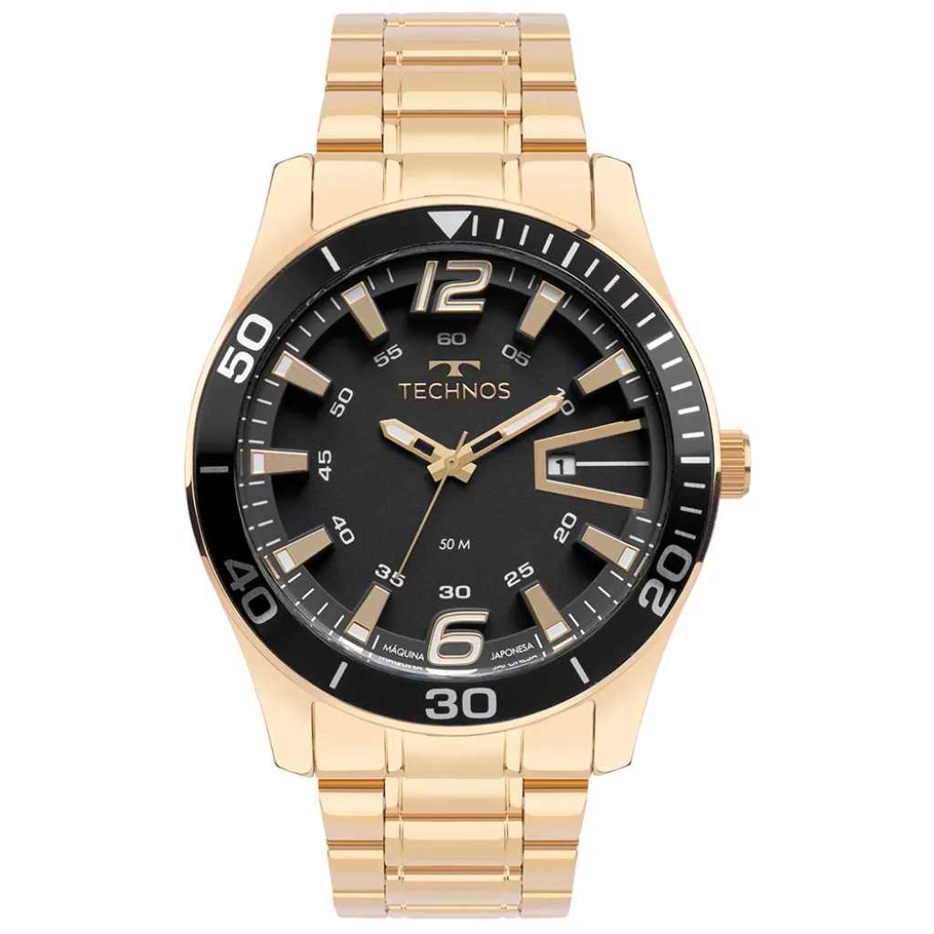 Relogio Technos Analogico/Cx Pulseira de Aco Dourado (DCRE:23119060)
