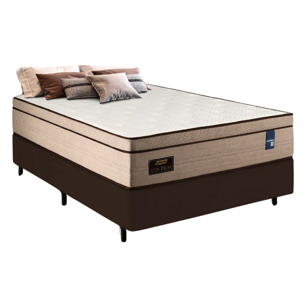 Cama Box Gazin Lux Firm Molejo Solteiro, Molas Powerblue, Areia - 1,88x0,88