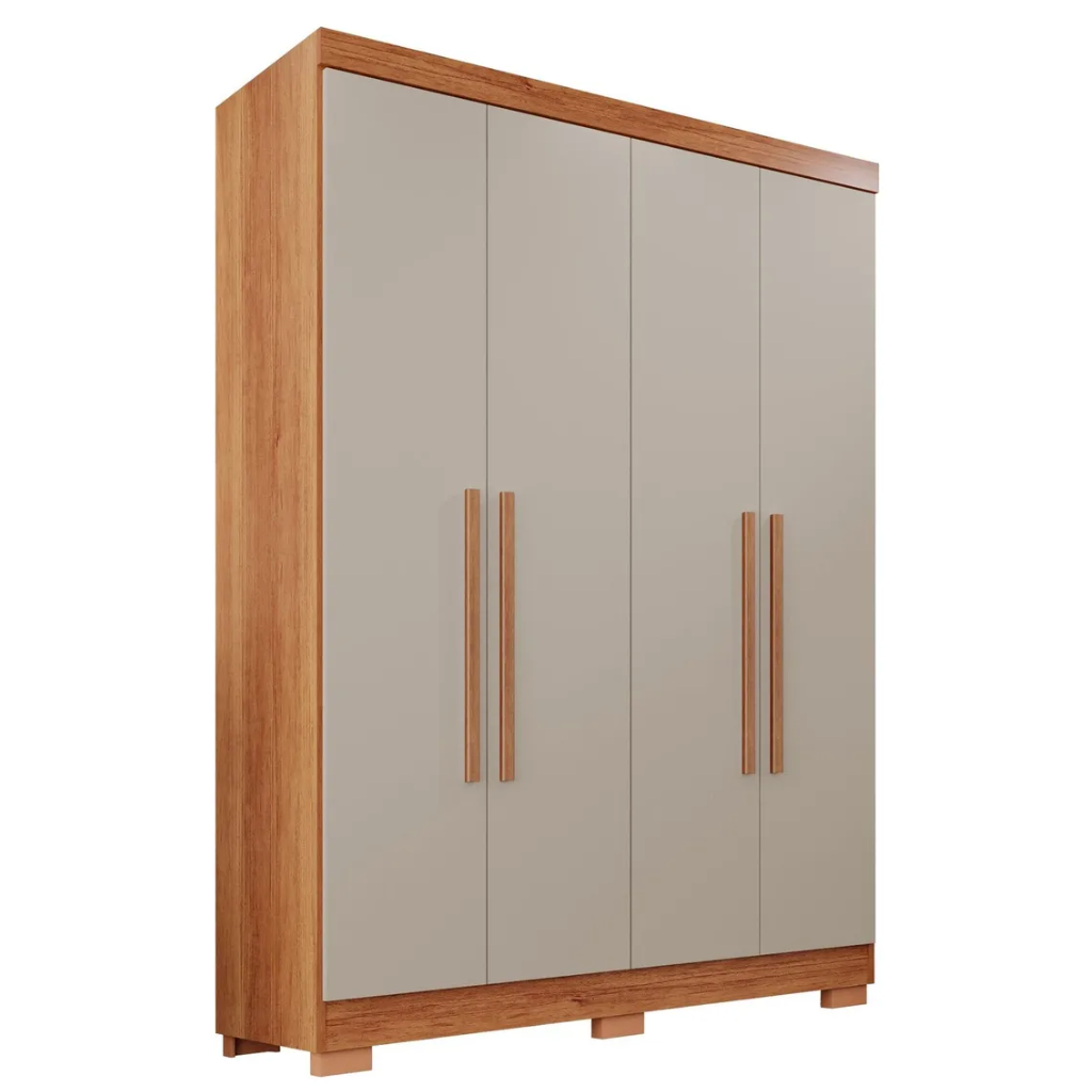 Guarda Roupas/Roupeiro Salleto Recife 04 Pts C/ Pés - S/Esp - Cin/Off