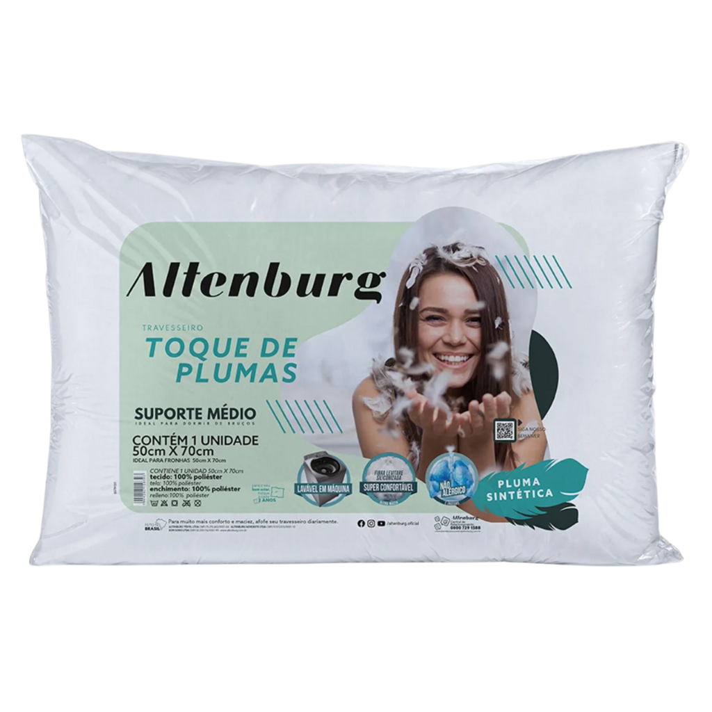 Travesseiro Altenburg Toque de Plumas - Branco
