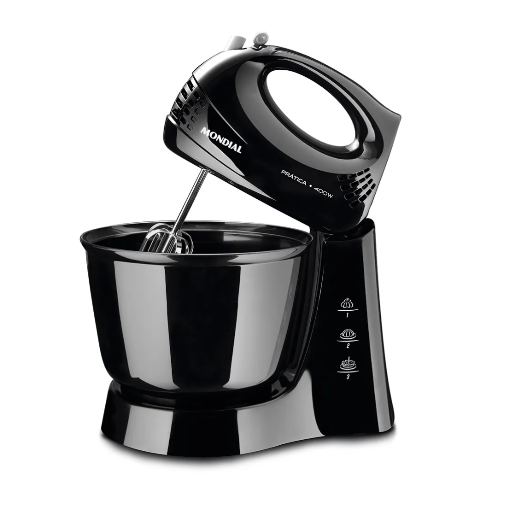 Batedeira Mondial Black B-44 com 3 velocidades - Preta