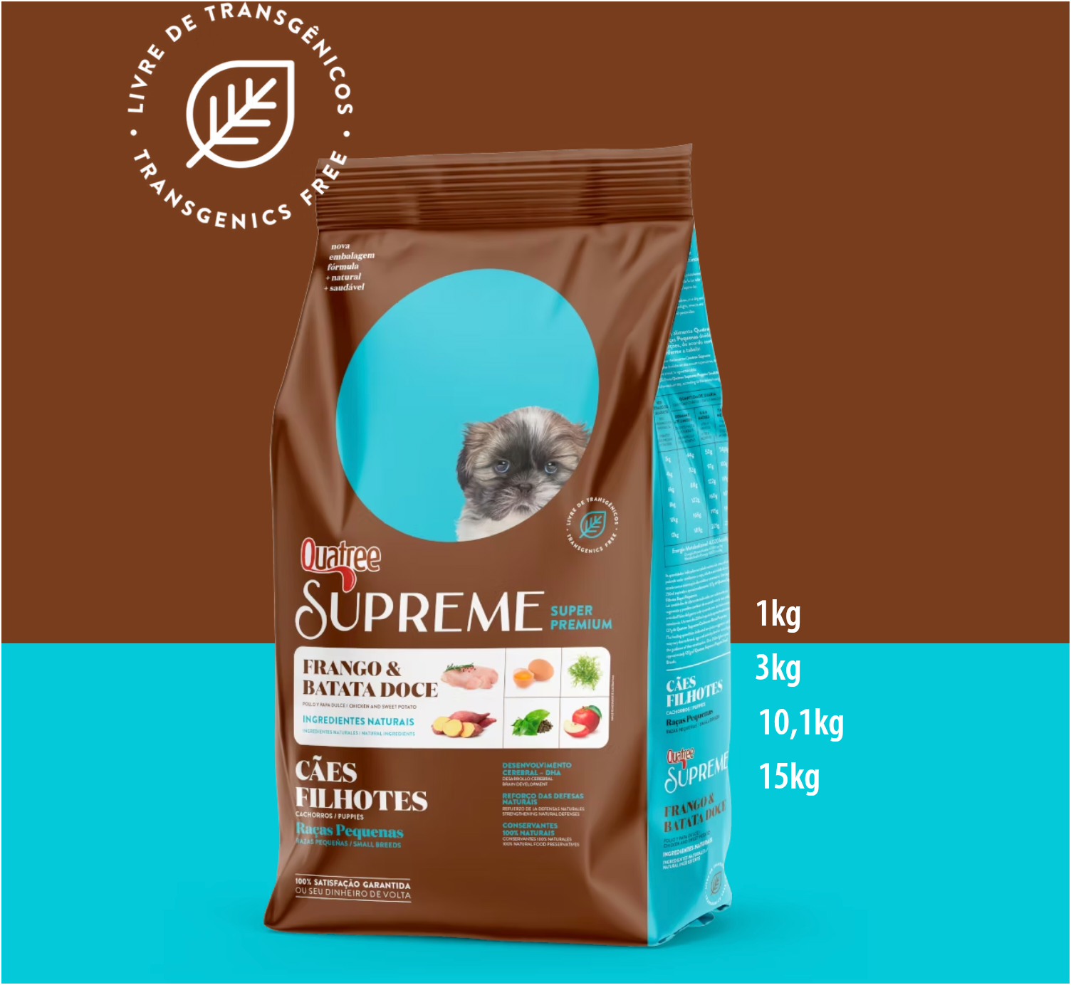 Quatree supreme filhotes raças pequenas 3kg