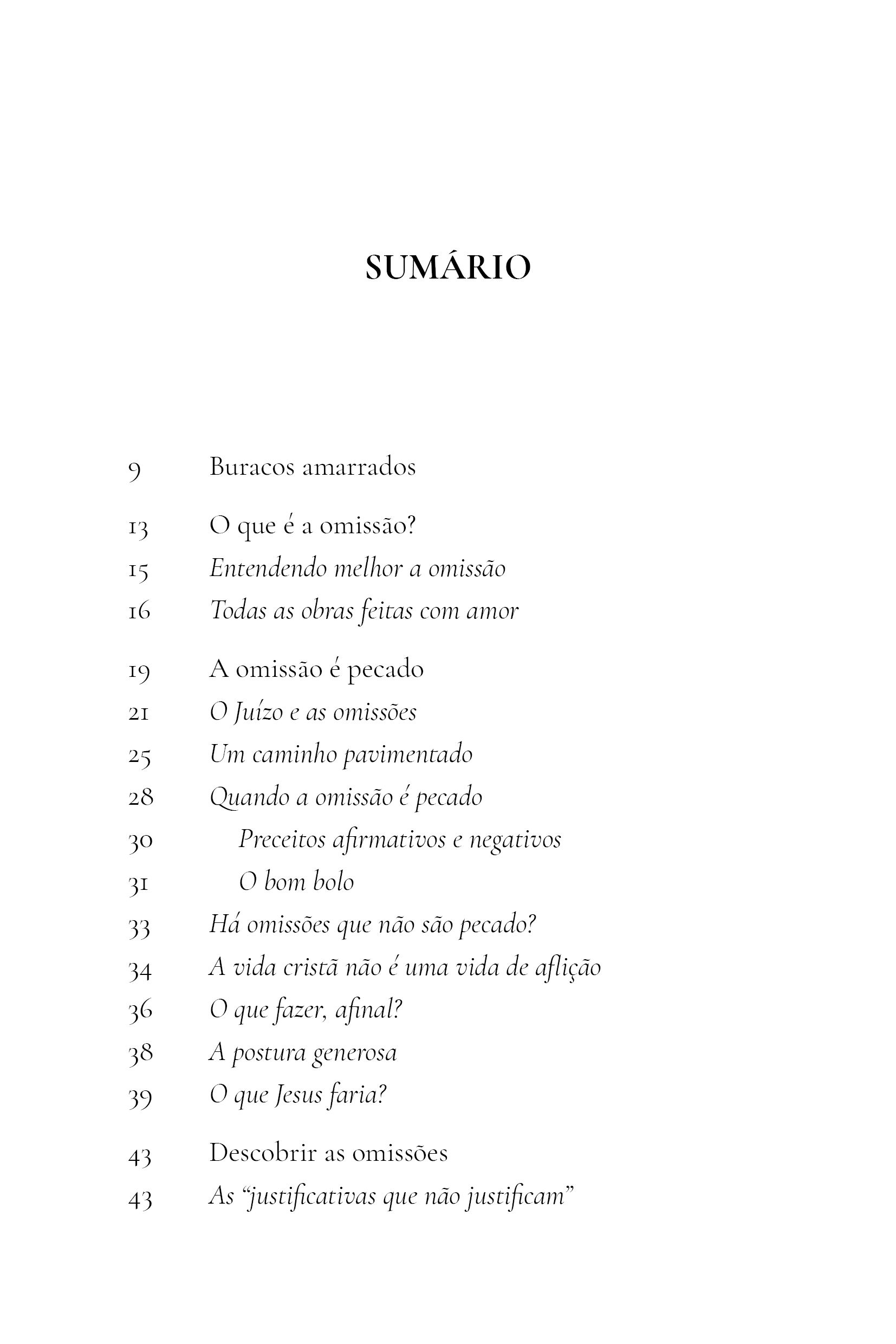 Livro Omissões: O bem que não fazemos