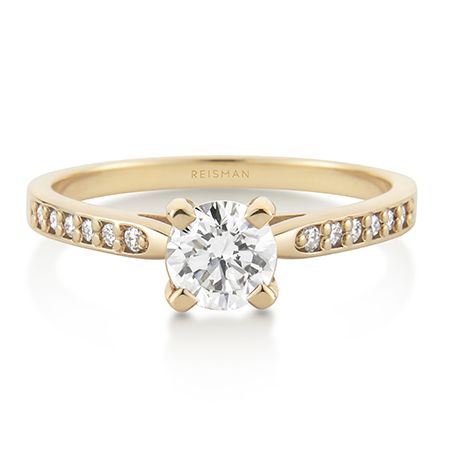 Destaque para Anel de noivado Maldivas 60 a 90 pts ouro 18k com design sofisticado e acabamento elegante