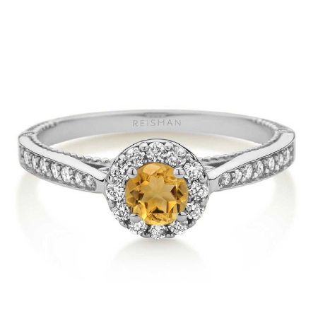Anel Amore Mio Citrino ouro branco 18k