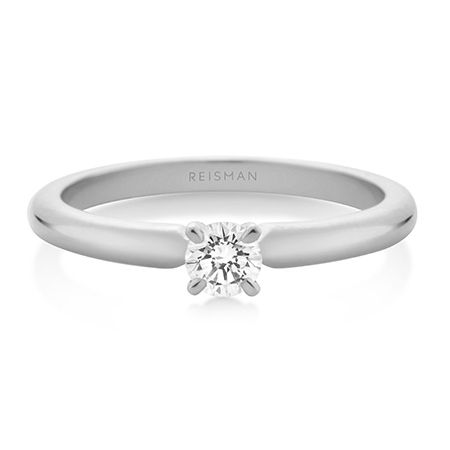Anel de Noivado Brisbane 20 a 35 pts ouro branco 18k