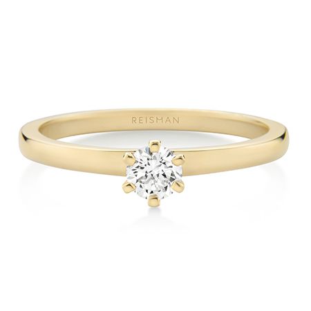 Destaque para Anel de Noivado Santorini ouro 18k com design sofisticado e acabamento elegante