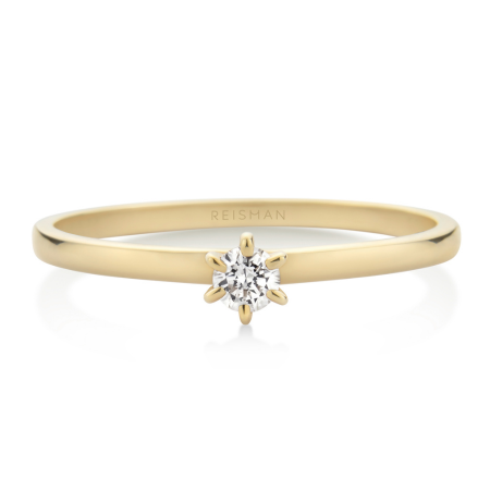 Destaque para Anel de Noivado New Star ouro 18k com design sofisticado e acabamento elegante