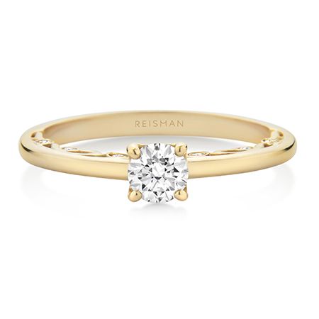 Destaque para Anel de Noivado Olimpo ouro 18k com design sofisticado e acabamento elegante