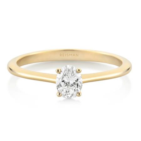 Destaque para Anel de Noivado Vancouver Diamante Oval 30 a 40 pts Ouro 18k com design sofisticado e acabamento elegante