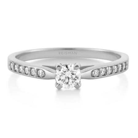 Anel de noivado Maldivas 20 a 30 pts ouro branco 18k