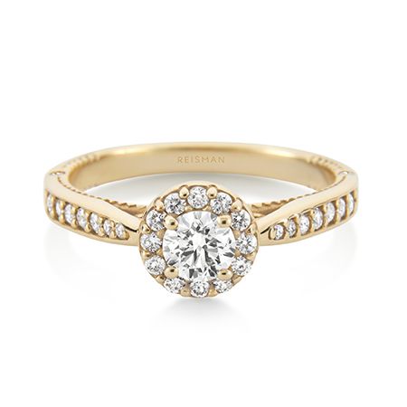 Destaque para Anel de Noivado Amore Mio ouro 18k com design sofisticado e acabamento elegante