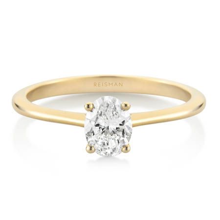 Destaque para Anel de Noivado Vancouver Diamante Oval Ouro 18k com design sofisticado e acabamento elegante