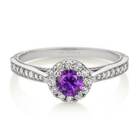 Anel Amore Mio Ametista ouro branco 18k