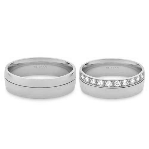 Alianças de Casamento Pinheiros ouro branco 18k