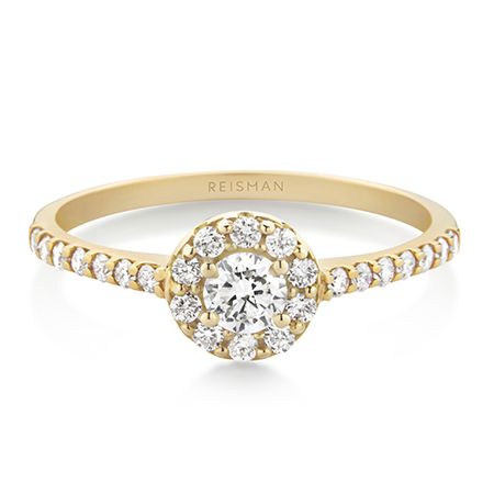 Destaque para Anel de Noivado Romance ouro 18k com design sofisticado e acabamento elegante