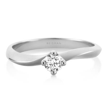 Anel Solitário Harmony ouro branco 18k