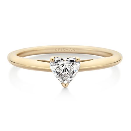 Destaque para Anel de Noivado Heart ouro 18k com design sofisticado e acabamento elegante