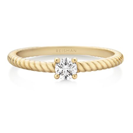 Destaque para Anel de Noivado Rapunzel ouro 18k com design sofisticado e acabamento elegante