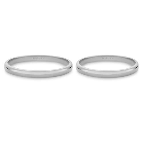 Alianças de Casamento Finas Clássicas ouro branco 18k