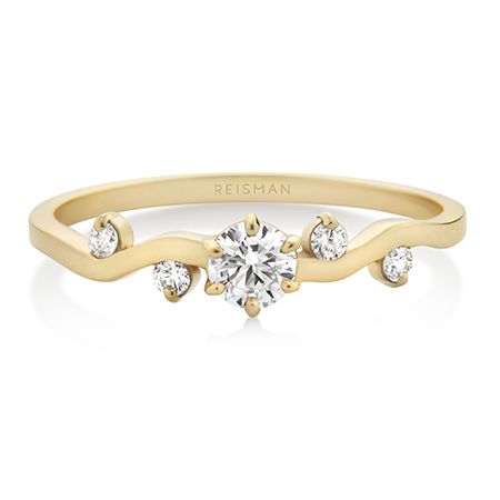 Destaque para Anel de Noivado Belle ouro 18k com design sofisticado e acabamento elegante