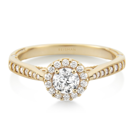 Destaque para Anel de Noivado Gran Amore Mio ouro 18k com design sofisticado e acabamento elegante
