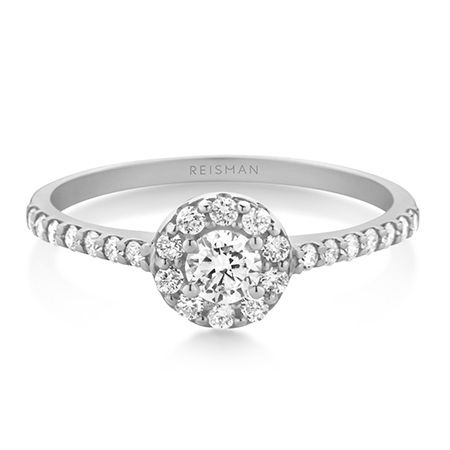 Anel de Noivado Romance ouro branco 18k